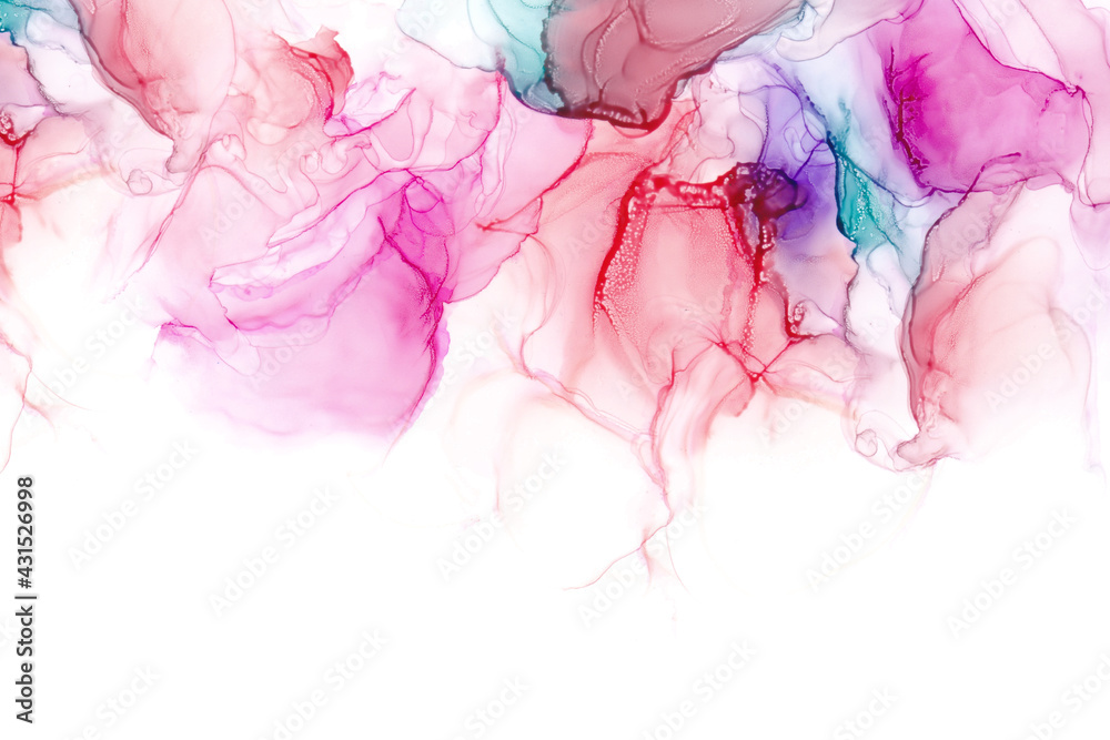 Fototapeta premium Alcohol ink sea texture. Fluid ink abstract background. Colorful abstract painting background