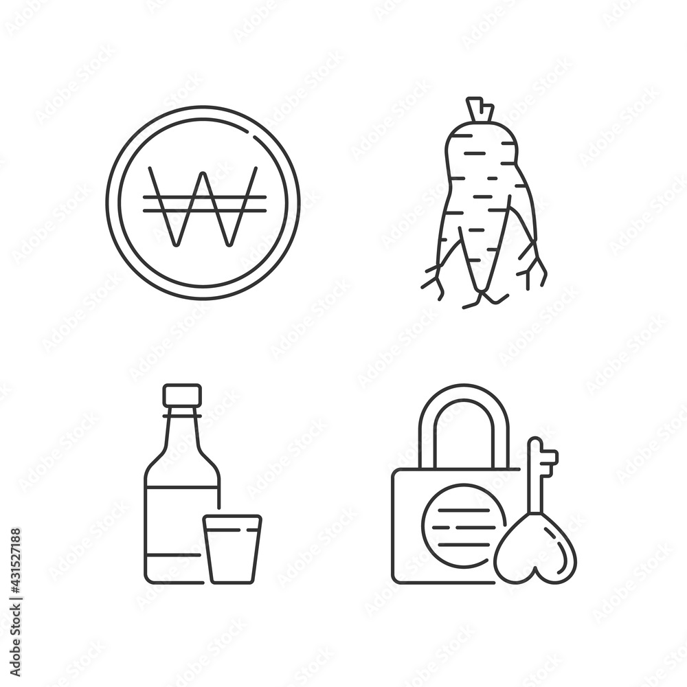 Korea linear icons set Korea linear icons set