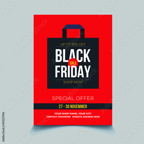 Black Friday Big Sale Flyer Template Design (ID: 431527144)