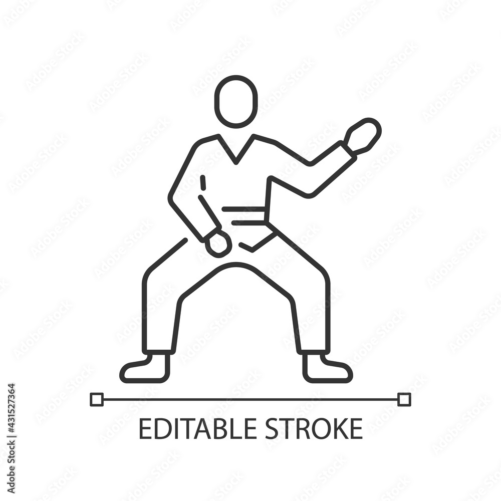 Taekwondo linear icon Taekwondo linear icon