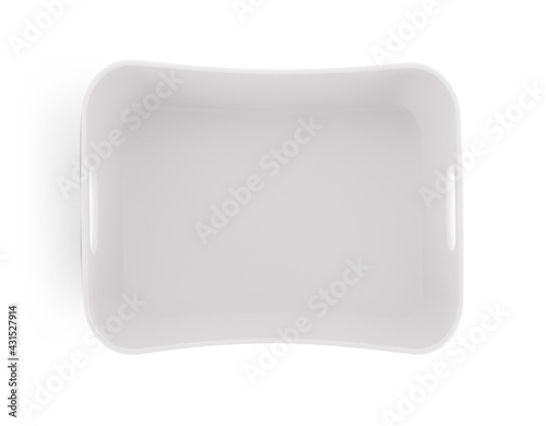 plastic empty bowl on white background