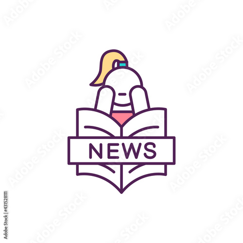 Shocking news and articles RGB color icon