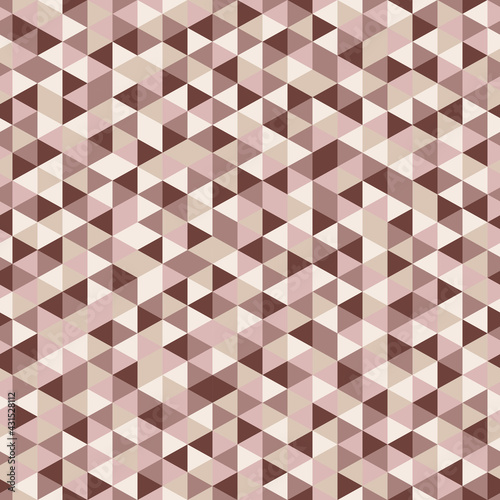 Abstract seamless triangle pattern. Beige geometric endless mosaic texture