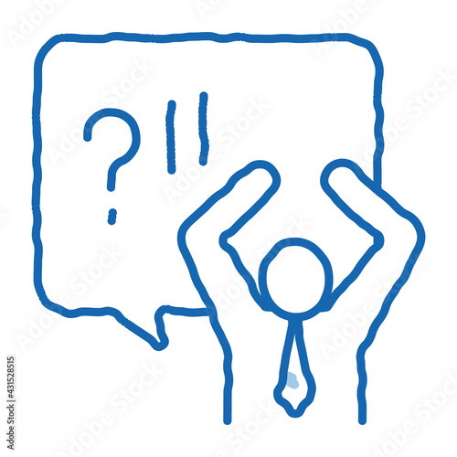 Outraged Human doodle icon hand drawn illustration