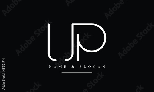 PU, UP, P, U abstract letters logo monogram