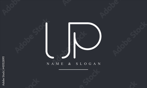 PU, UP, P, U abstract letters logo monogram