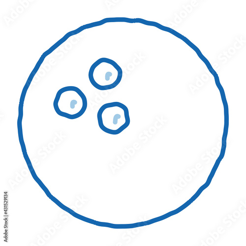 Bowling Ball doodle icon hand drawn illustration