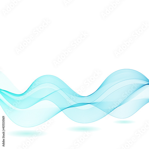 blue abstract wave. vector curved lines. eps 10