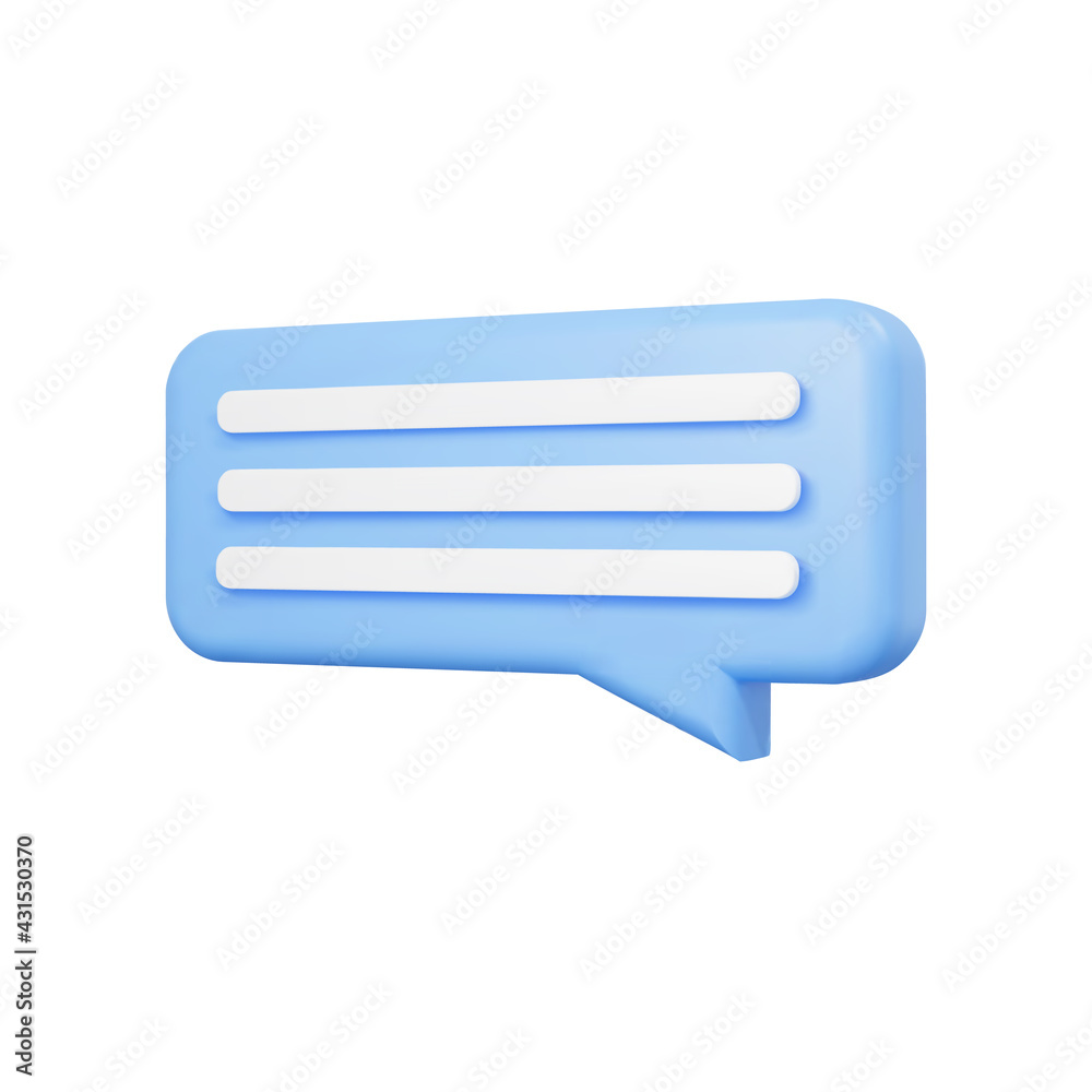 Blue 3d bubble talk isolated on white background. Glossy blue speech bubble, dialogue, messenger shape. 3D render vector icon for social media or website Blue 3d bubble talk isolated on white background. Glossy blue speech bubble, dialogue, messenger shape. 3D render vector icon for social media or website