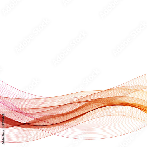Abstract vector background with smooth color wave. Orange wavy lines. eps 10