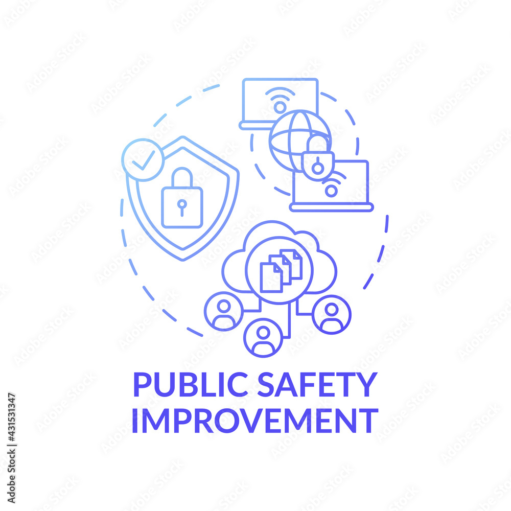Public safety improvement dark blue concept icon Public safety improvement dark blue concept icon