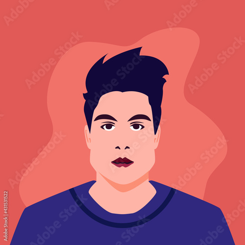 Portrait of man flat illustration