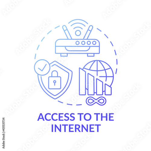 Access to internet dark gradient blue concept icon