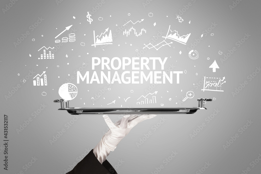 Waiter serving business idea concept Waiter serving business idea concept