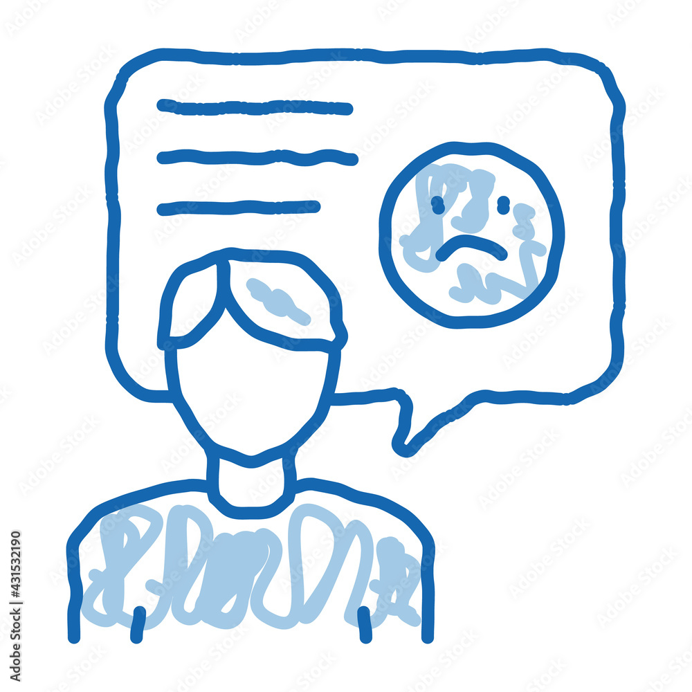 Sad Man Frame doodle icon hand drawn illustration Sad Man Frame doodle icon hand drawn illustration