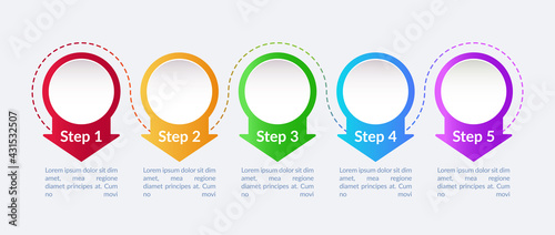 College admission stages vector infographic template