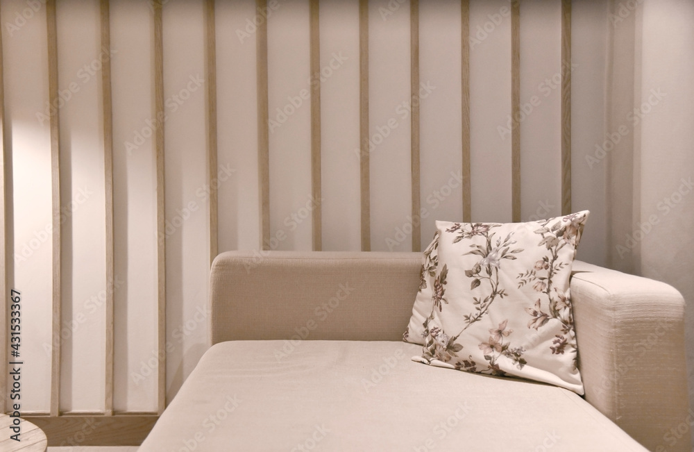 Fototapeta premium Scandinavian interior design of bed room