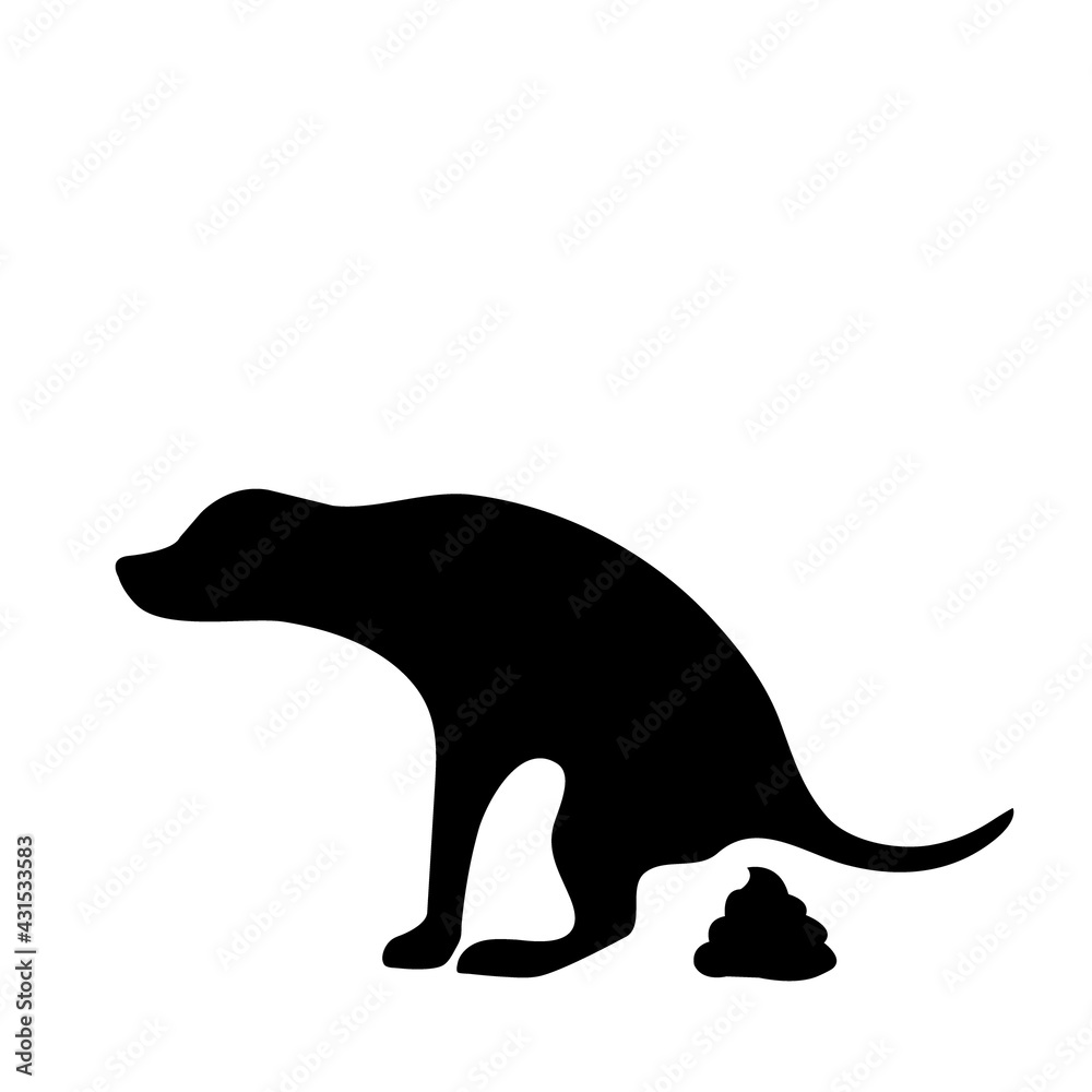 Silhouette Of A Pooping Dog Isolated On A White Background Vector 1000 F 431533583 EpUgRLCmZ7t6Fw9ZA1q0YPXUXtuXhljm