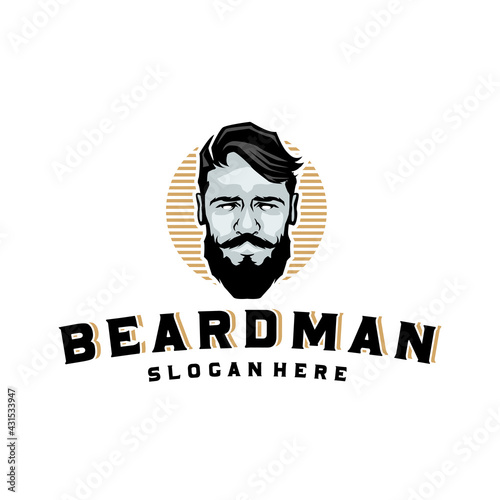 Bearded man logo template