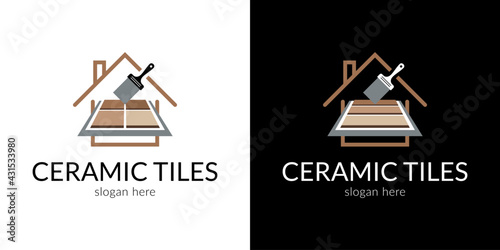 Ceramic tiles logo in perspective