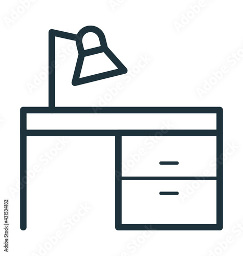 Study Desk Vector Icon