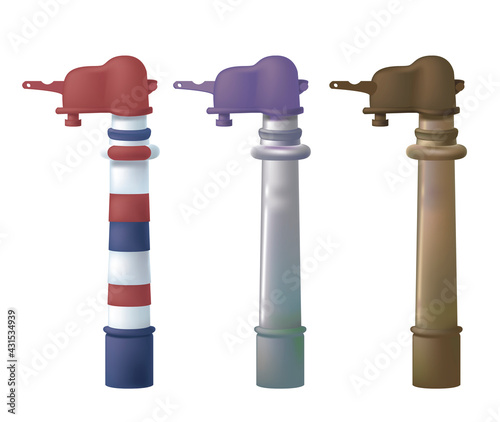 Set of tap columns. Vector set. Silhouette vector. photo