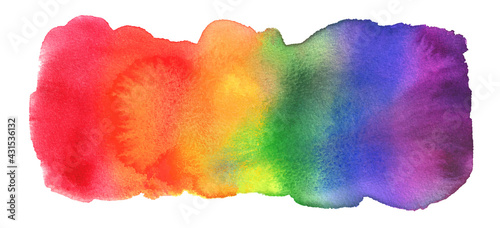 Watercolor Hand Painted Colorful Rainbow Set. Vector Pride Flag Isolated