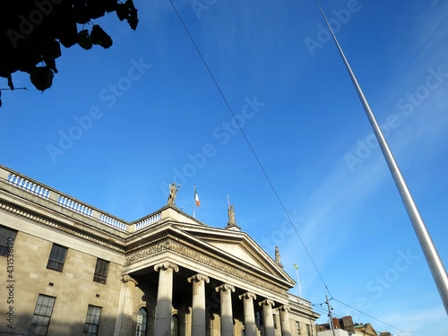General Post Office and the Spire of Dublin (Monument of Light) on O'Connell Street in Dublin, IRELAND photo