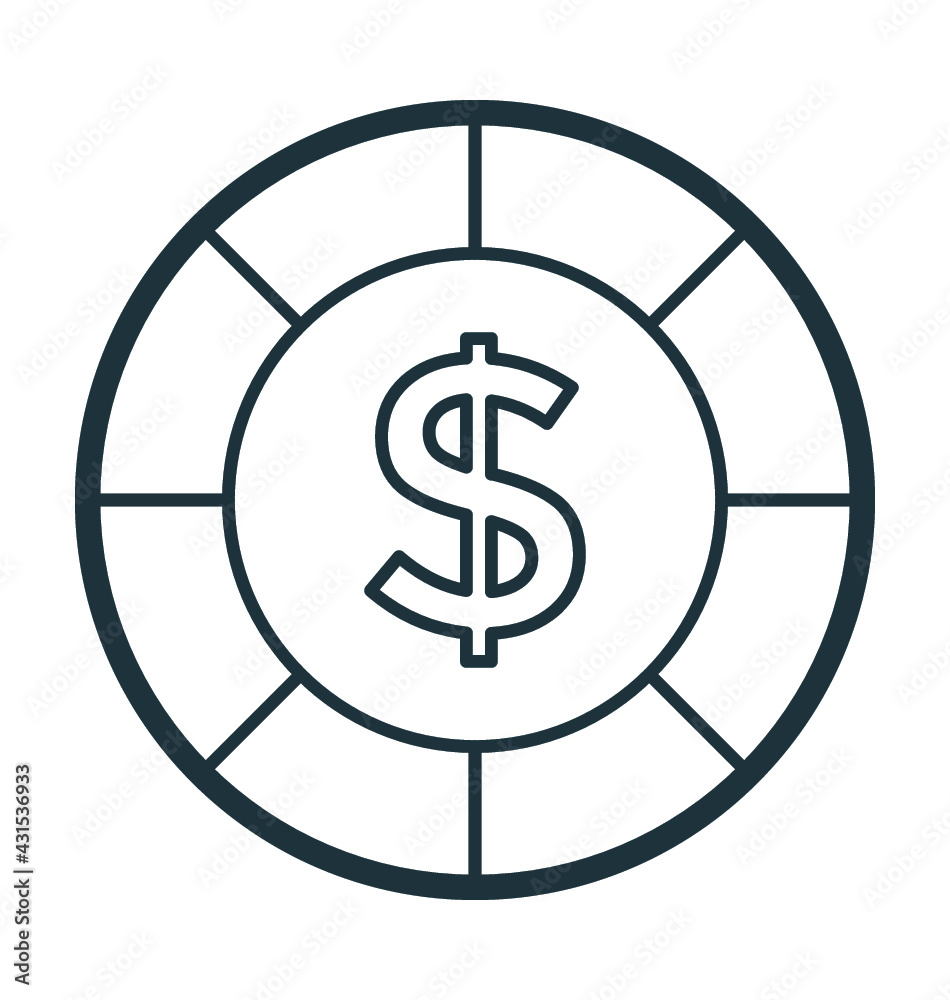 Casino Chip Vector Icon Casino Chip Vector Icon