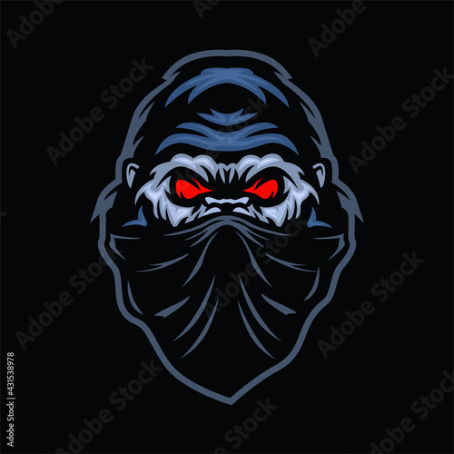 Gorilla head mascot logo