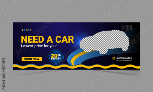 Car rental social media cover template