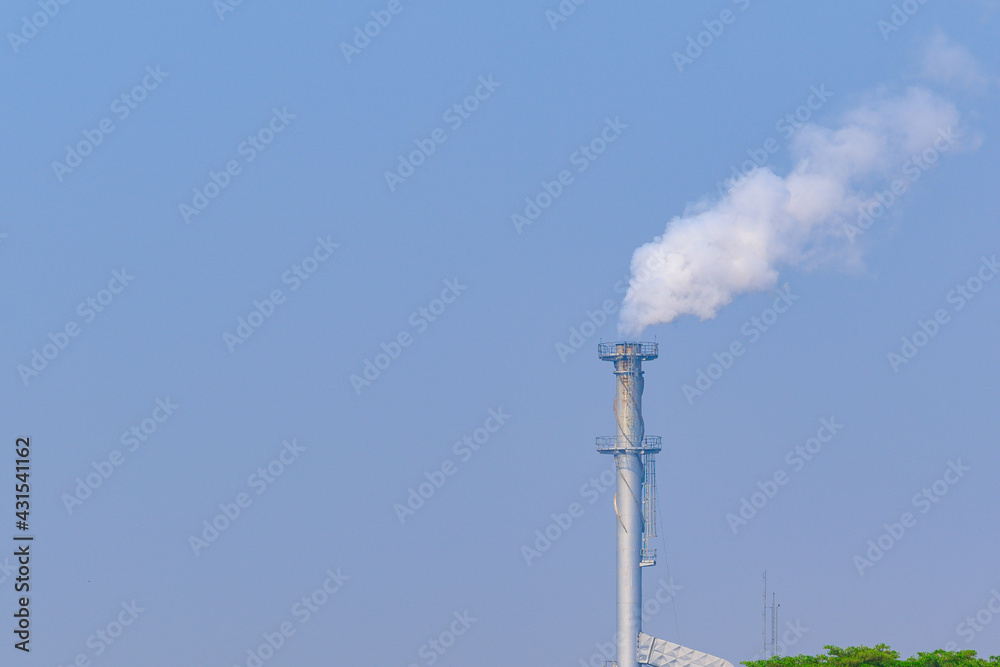 Smoke from factory chimneys. Emissions of air pollution and cause global warming. Smoke from factory chimneys. Emissions of air pollution and cause global warming.