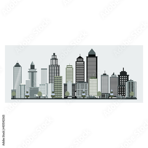 several vectors of buildings and skyscrapers