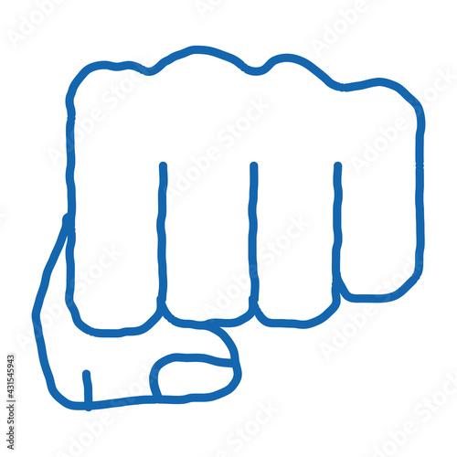 Boxer Fist Punch doodle icon hand drawn illustration