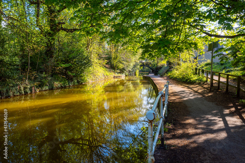 Bridegwater Canal and tow path Worsley Greater Manchester UK photo