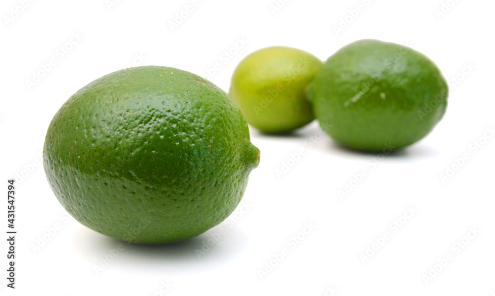 Fresh limes Isolated on white background Fresh limes Isolated on white background