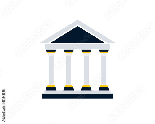 Four pillars with roof template diagram. Clipart image