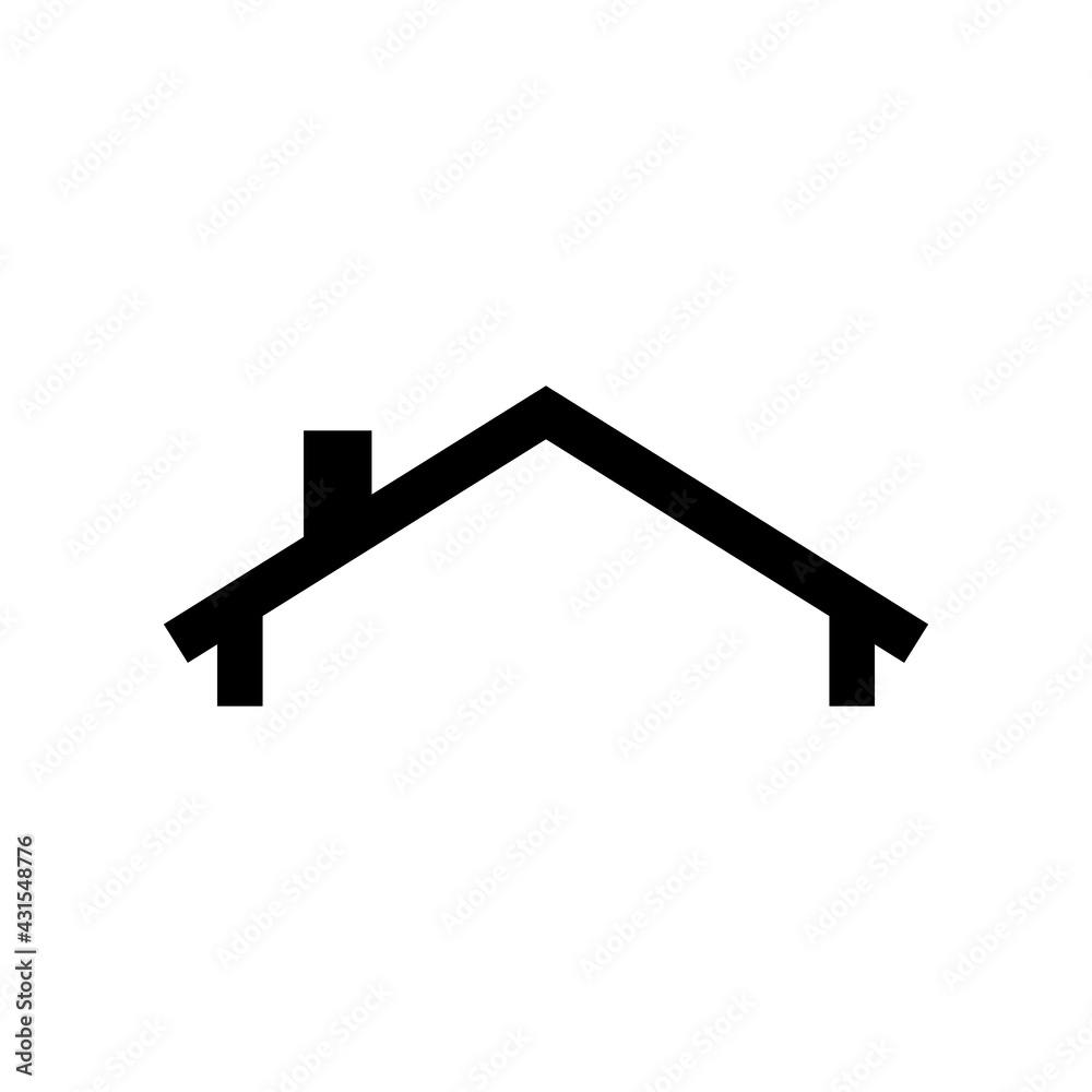 Single house roofline house icon. Clipart image isolated on white background Single house roofline house icon. Clipart image isolated on white background
