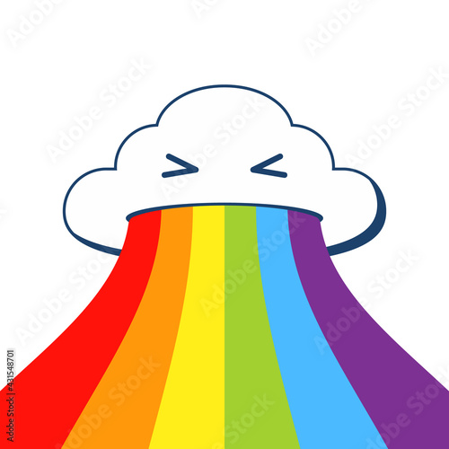 Rainbow vomit cloud image. Clipart image