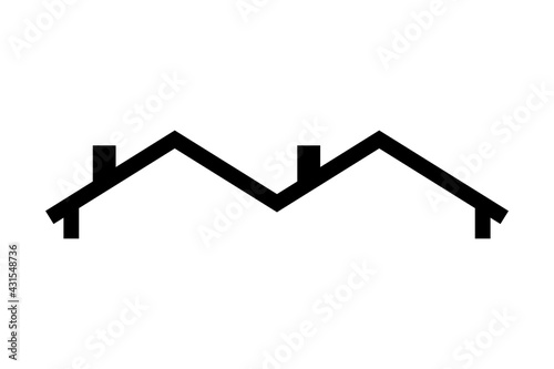 Semi-detached house roofline house icon. Clipart image isolated on white background