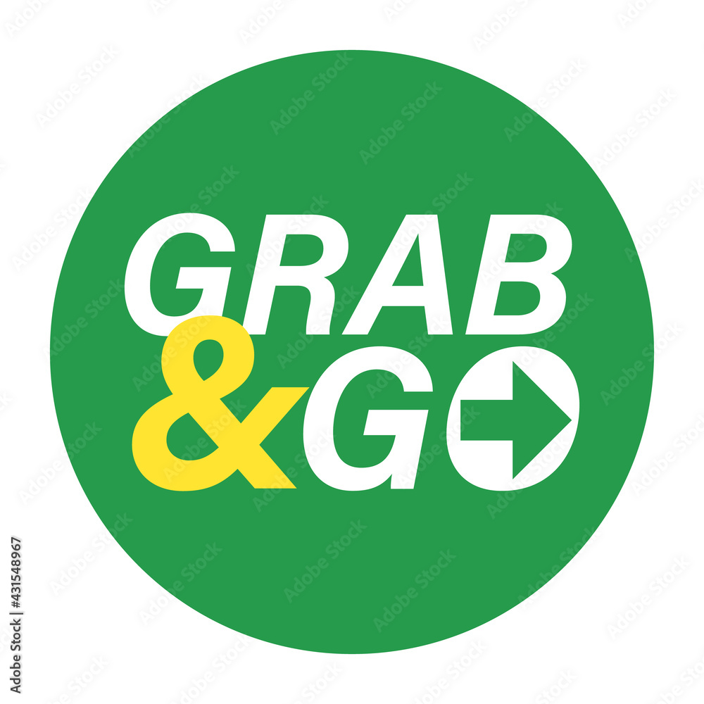 Grab and Go Symbol. Clipart image isolated on white background Grab and Go Symbol. Clipart image isolated on white background