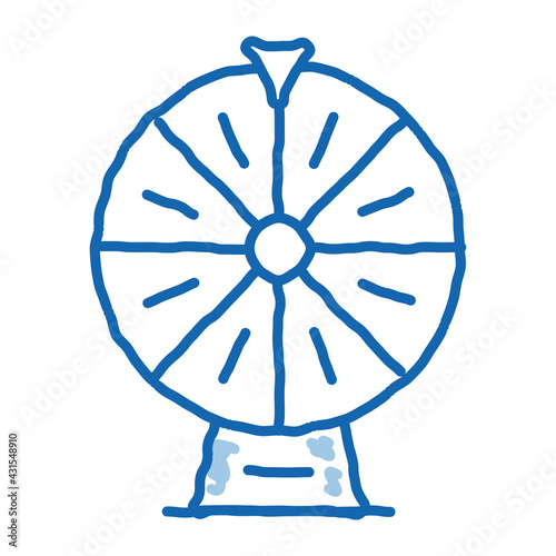 Wheel of Fortune doodle icon hand drawn illustration