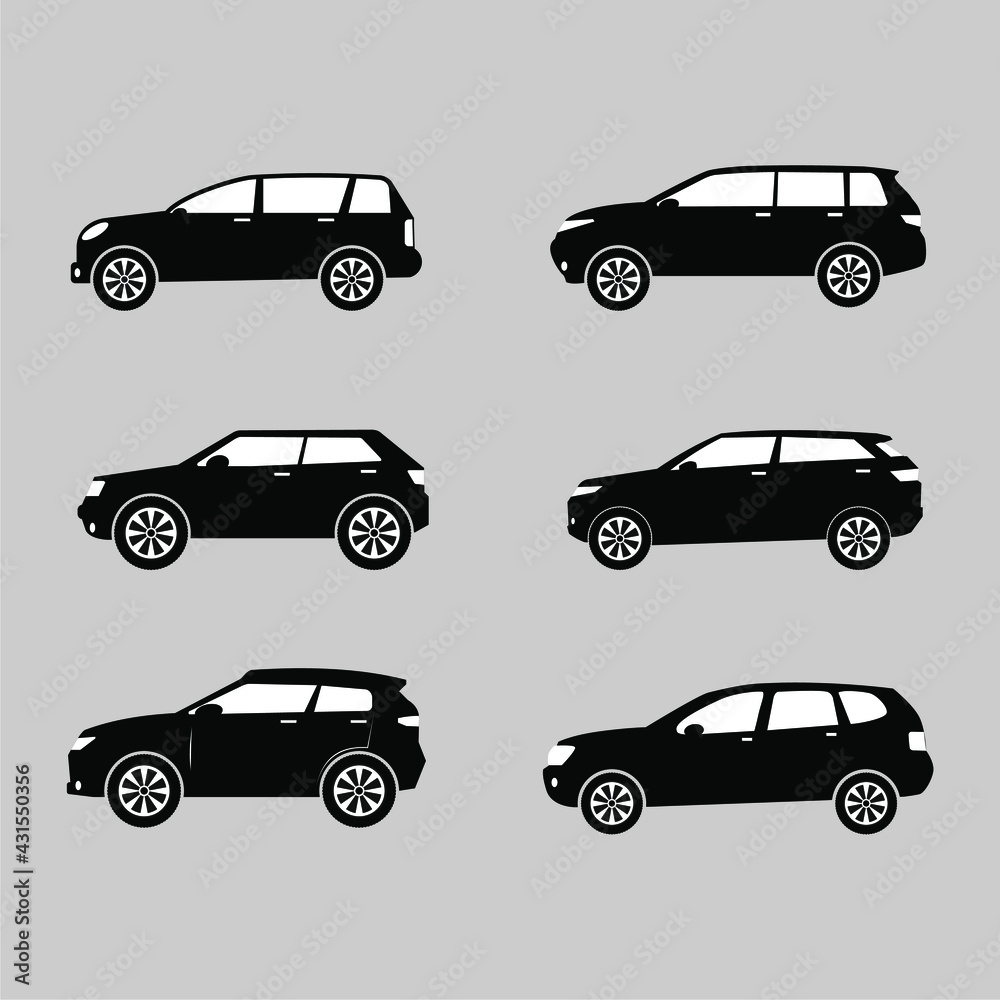 several car silhouette illustrations