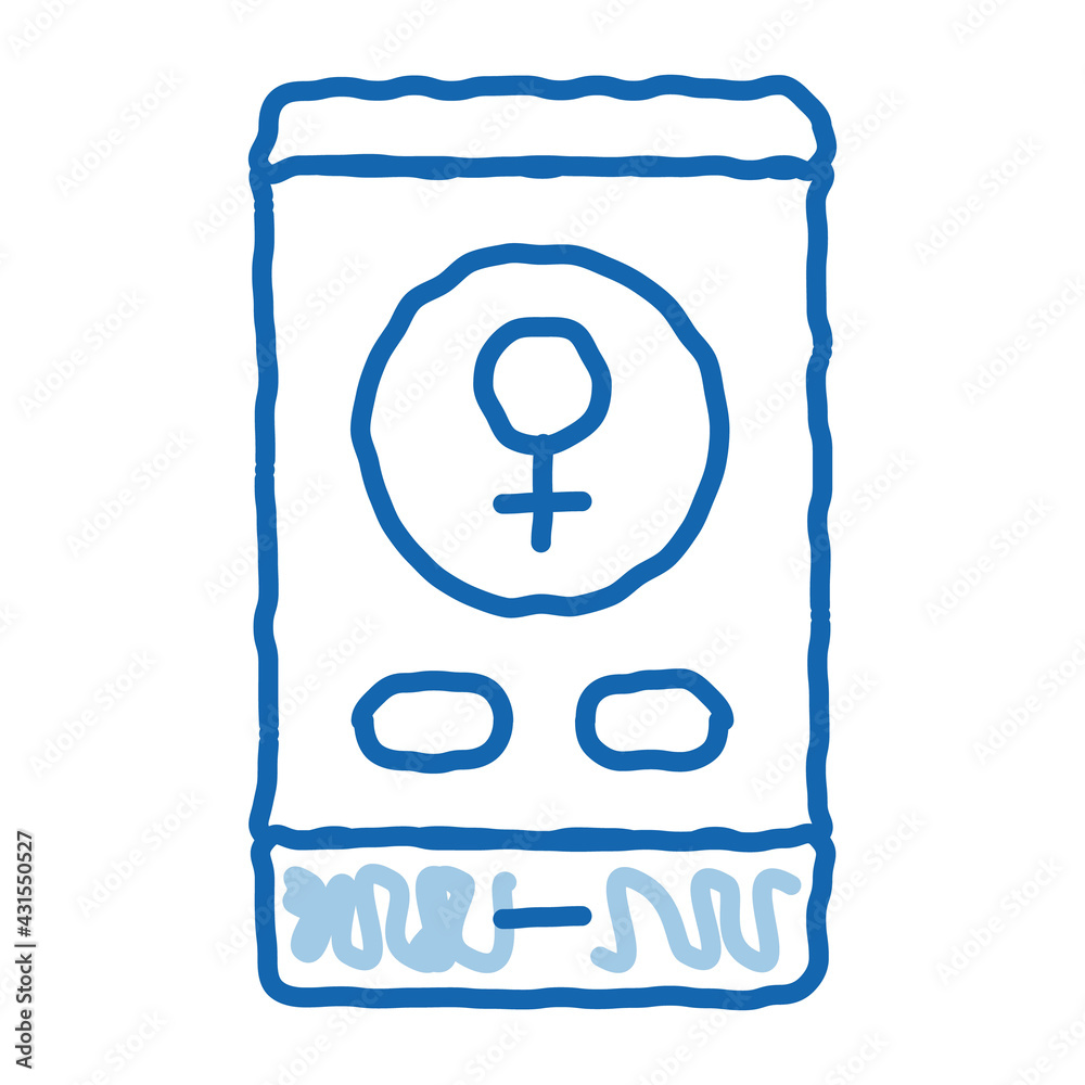 Phone Call Female doodle icon hand drawn illustration Phone Call Female doodle icon hand drawn illustration