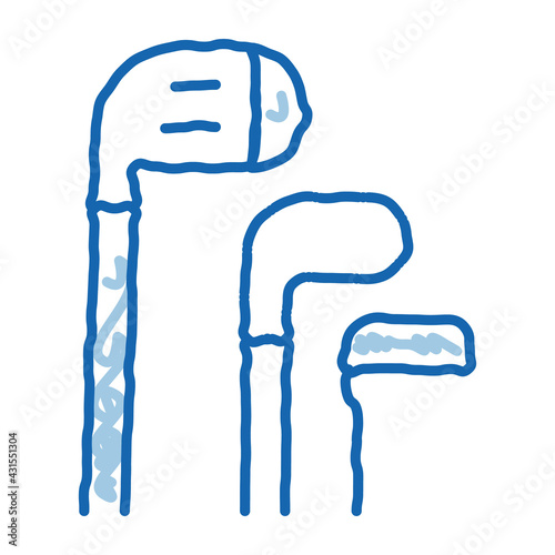 Golf Putters doodle icon hand drawn illustration