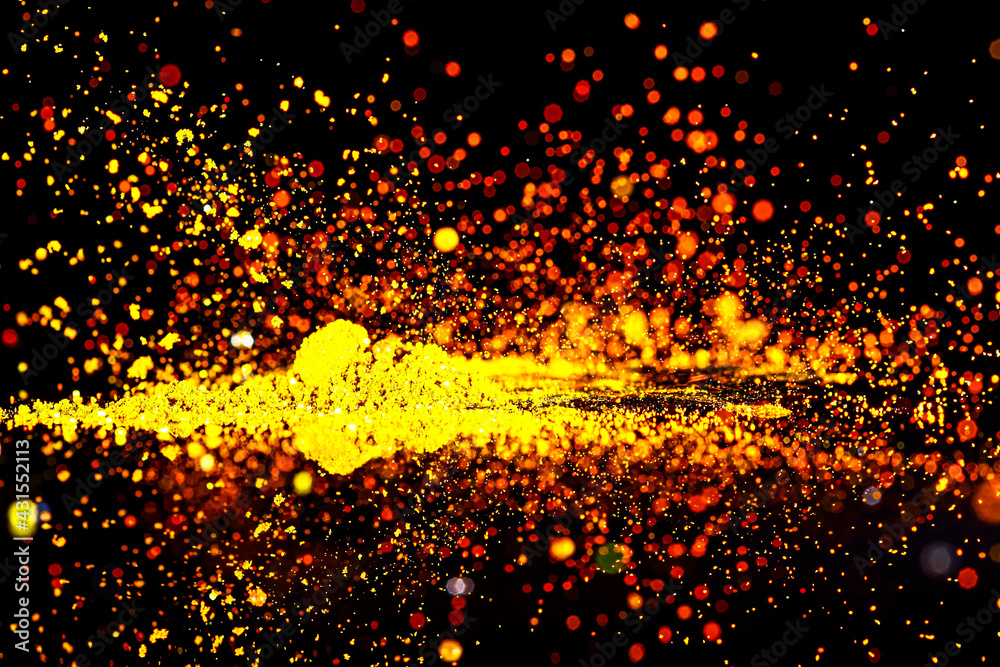 Drops of water colliding with powdered dye to create a multi coloured abstract droplet collision Drops of water colliding with powdered dye to create a multi coloured abstract droplet collision