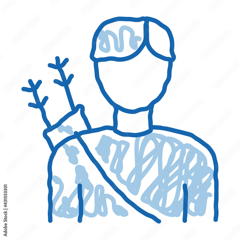 Archer Sport Man Silhouette doodle icon hand drawn illustration Archer Sport Man Silhouette doodle icon hand drawn illustration