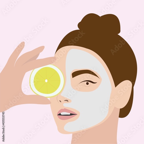 woman with facial mask