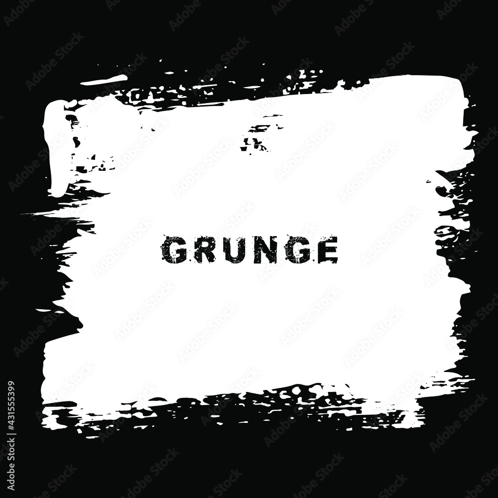 White painted grunge background. Stain vector texture. Isolated. Vector brush stroke. Splattered dirty design element for grungy effect. Distressed banner