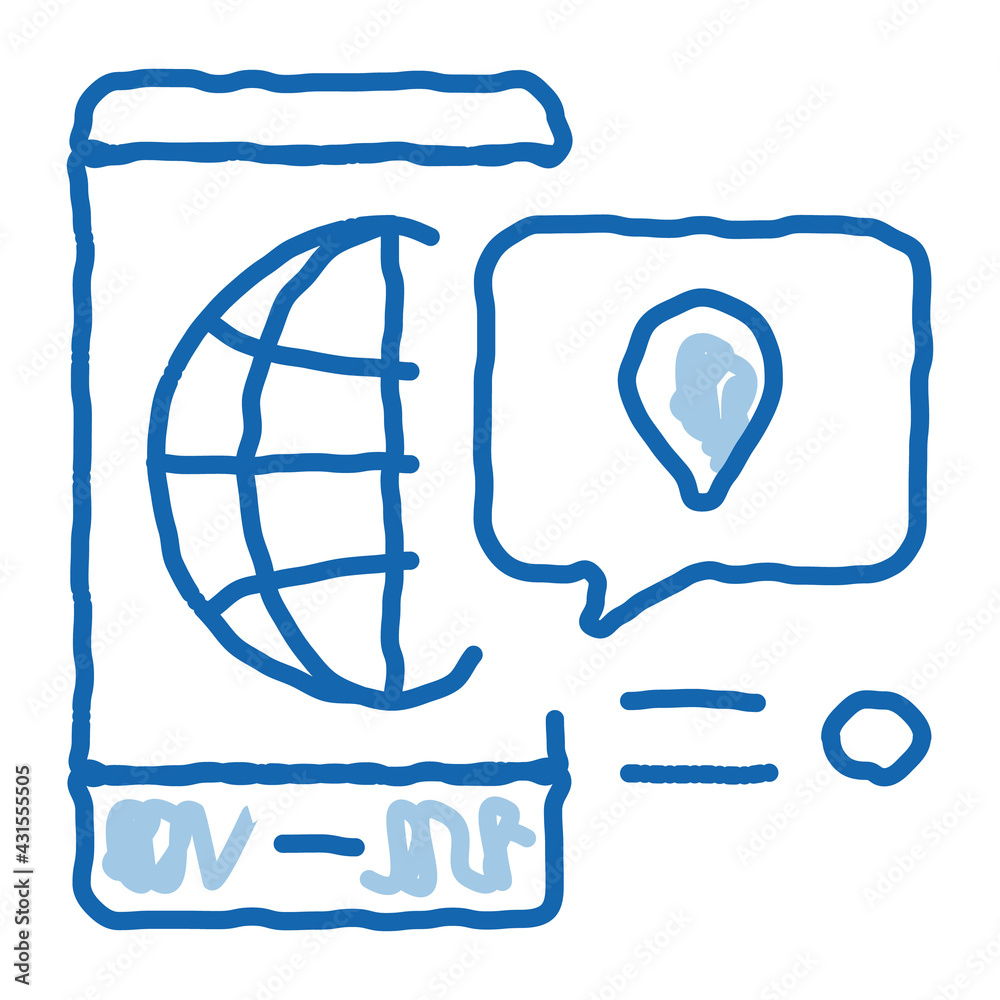 Smartphone World Gps Map doodle icon hand drawn illustration Smartphone World Gps Map doodle icon hand drawn illustration